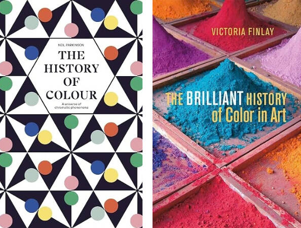 Title covers of two books about the history of color